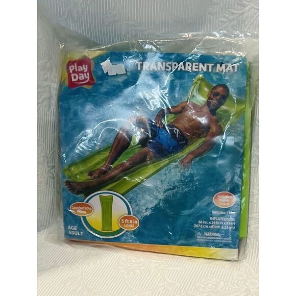 Play Day Inflatable Pool Mattress Repair Patch 66 in X 24 in Vintage NISP - Picture 1 of 3